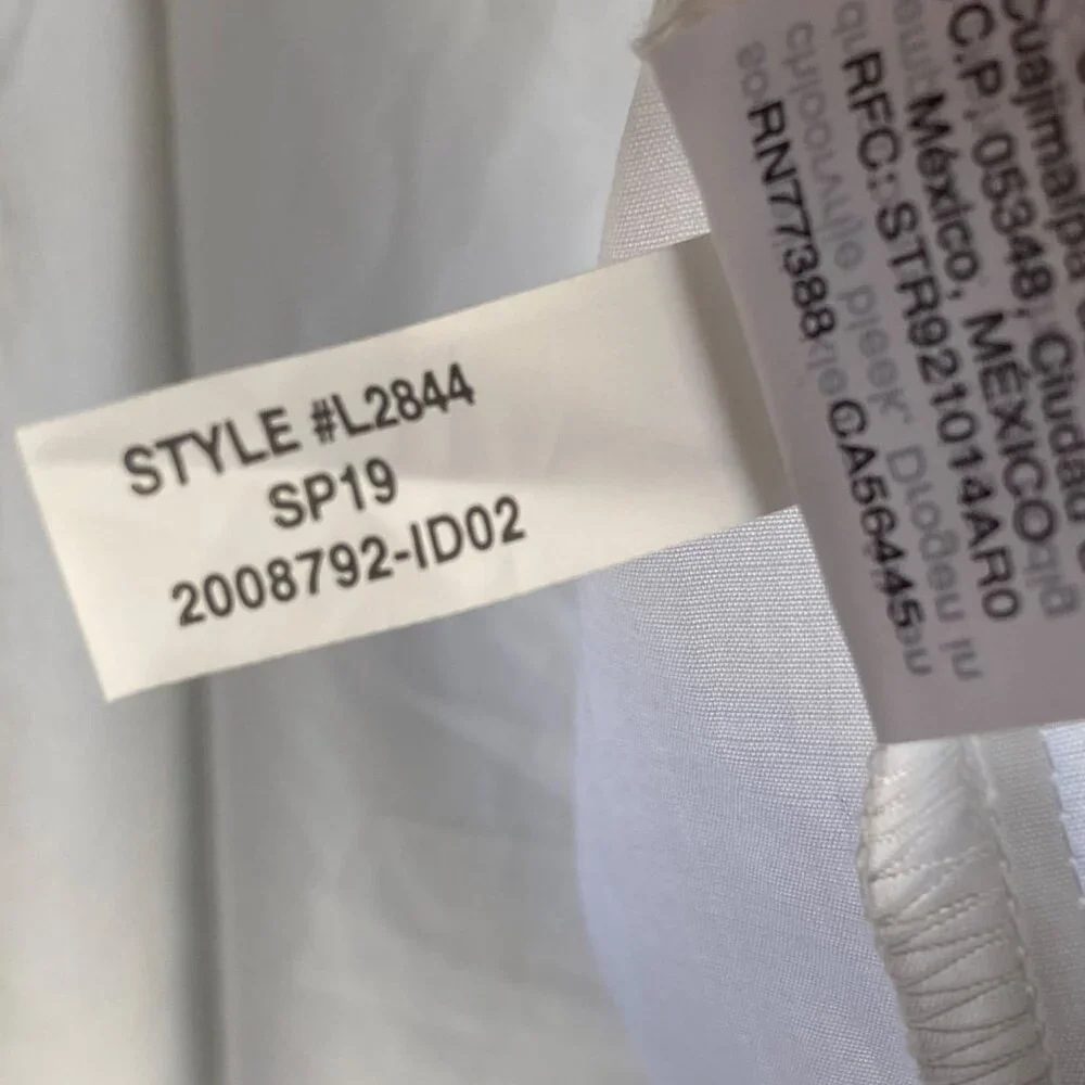J Crew Tank Top Size Large White Cotton Ruffle Collar Cropped New Flaw - Picture 10 of 12